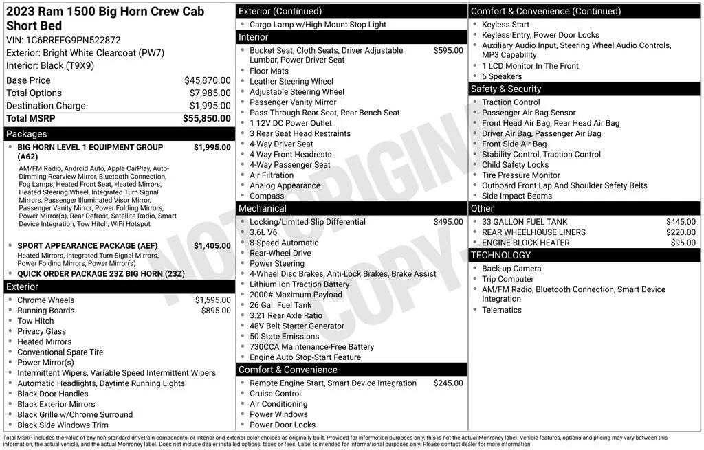ram ram 1500 pickup 2023 1C6RREFG9PN522872 image ram ram 1500 pickup 2023 1C6RREFG9PN522872 image
